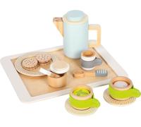 small foot Set de té y café de Madera para la Cocina Infantil, Juego de rol para niños a Partir de 2 años, 12484, Color Natural