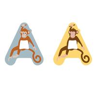 small foot Set Letras de madera para la habitación infantil A, con madera FSC® 100% certificada, letras animales, 12508