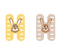 small foot Set Letras de madera para la habitación infantil H, con madera FSC® 100% certificada, letras animales, 12515