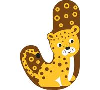 small foot Set Letras de madera para la habitación infantil J, con madera FSC® 100% certificada, letras animales, 12517