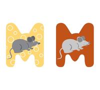 small foot Set Letras de madera para la habitación infantil M, con madera FSC® 100% certificada, letras animales, 12520