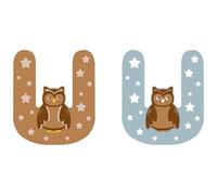 small foot Set Letras de madera para la habitación infantil U, con madera FSC® 100% certificada, letras animales, 12528