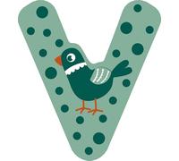 small foot Set Letras de madera para la habitación infantil V, con madera FSC® 100% certificada, letras animales, 12529