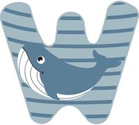 small foot Set Letras de madera para la habitación infantil W, con madera FSC® 100% certificada, letras animales, 12530