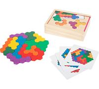 Small Foot Small Foot-11729 Educativo de Madera Hexágono, reconocimiento de Colores y Formas, puzle, a Partir de 3 años. Geometría Toys, Multicolor (11729)