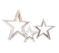 Small Foot Design – Figuras decorativas Estrella 10212 de madera color blanco, juego de 3