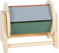 Small Foot Tambor Giratorio Montessori de Madera 100% FSC®, con Rueda arcoíris de 5 Colores, Desde los 6 Meses,