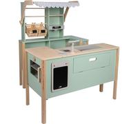 small foot Tienda y Cocina Infantil Verde Fresh, Madera con Acc. Juguete de rol para niños a Partir de 3 años 12688