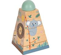 Small Foot Torre apilable Safari, Madera, motricidad, apilar, Motivos de Animales, niños a Partir de 12 Meses, 12320