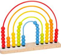 Small Foot 11965 Bucle de motricidad Arco Iris, de Colores Vivos, con 50 Cuentas de Madera de Colores, a Partir de 12 Meses