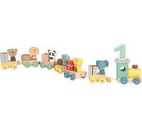 small foot Tren de cumpleaños Animales, Madera, Locomotora, 6 vag., numéros 1-9, Deco cumples Infantiles, 12626