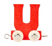 Small Foot Tren de letras de madera U rojo - juego de letras de tren de juguete 12 piezas