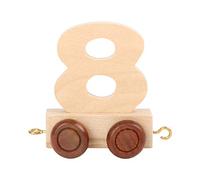 Small Foot Tren de números 10560 de 8 Pulgadas Hecho de Madera Natural con Cuatro Ruedas pequeñas, así como Posibilidades de conexión con Otros Trenes de números