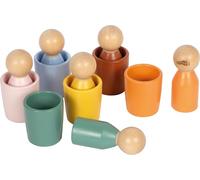 Small Foot Vaso clasificar Montessori con Figura, FSC® 100%, 6 Figuras, 6 Vasos, de 1 año, 12813