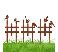 Small Garden Fence - 3 Pieces Bird Design Ground Stake Edging | Ground Insert Fence for Landscape Backyard Lawn Patio Deck Porch Balcony Outdoor