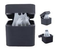 Small Ghost Figurine, Ghost in a Box Prank, Halloween Gag Favors with Lightweight Sturdy Resin and Surprise Pop-Up Design for Dining Table Desktop Mantel Party Decoration