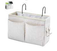 SMALL GOAL Cesta de almacenamiento colgante para mesita de noche, organizador multifunción para literas y camas de hospital, dormitorios, barandillas de cama, se puede colocar gafas, libros, teléfonos