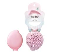 Small Hairbrush, Travel Mirror Hair Brushes, Portable Plegable Comb with Mirror, Detangling Styling Tool for Women, Girls, Daily, Grooming, Post Shower Care Home Use, Color Pink