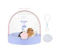 Small Hamster Cage - 7,17 x 7,09 pulgadas Portable Travel Carrier for Safe Transport, Clear Top with Water Bottle, Ventilated Habitat for Hedgehog Gerbil Mice Bunny Use, Lightweight Packaging