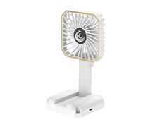 Small Handheld Fan - Folding Desk Neck Hand Fan | Air Cooler Personal, Battery Operated Cool Gadgets With Phone Stand, 3 Speeds For Beach Outdoor Camping Travel And Other Purpose