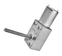 Small High Torque DC Motor 12V, Low RPM Wiper Motor, Dual Axis Self-Locking Gear with Long Shaft, Electric Motor Controller for High Torque Applications(Threaded Shaft,40rpm)