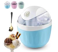 Small Home Mini Ice Cream Maker, 17oz Personal Mini ice cream maker machine with One-Touch Control, Just 15 Minutes, Single Serving of Gelato, Frozen Yogurt, Compact Electric DIY Maker (Blue)
