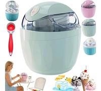 Small Home Mini Ice Cream Maker, 17oz Soft Serve Ice Cream Machine with One-Touch Control, Automatic Electric Gelato &Sorbet Machine for Family Home Recipes, Just 15 Minutes (Green)
