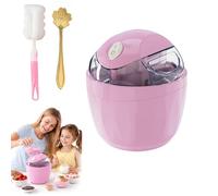 Small Home Mini Ice Cream Maker,DIY Gelato,Yogurt & Rolled Ice Cream in 15 Minutes, One-Touch Personal Dessert Maker for Kitchen & Family (Pink)