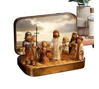 Small Jesus Figurine - Altar Resurrection Bible, Faith Based Metal Container, Devotional Messiah Sculpture | Sacred Spiritual Communion Token For Farmhouse Holiday Party Favors Church Classrooms