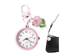 Small Keychain - Portable Glow Pendant | Women Clock Key Chain Bag Charm | Compact Watch Pouch for Phone Wallet Handbag Tote Backpack School Outdoor Daily Travel Office Commuting Gift 3x6.5cm 20g