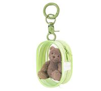 Small Keychain Pouch - Multipurpose Doll Carrying Bag with Keychain | Clear PVC Figures Storage Bag For Doll Display | Zipper Closure Pouch For Small Items, Keys, and Collectibles | Portable Li