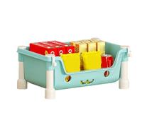 Small Kids Toy Organizer, Children Storage Shelf, Multi Tier Rolling Rack, Spacious Bin Compartments, Mobile Container Solution for Playroom, Nursery, Kid Bedroom Clean Up 12.21x8.08x38.61 Inches