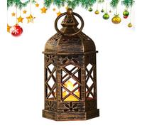 Small Lantern Decor - Decorative Led Lanterns Christmas For Holiday Seasons, Decorations Design With Retro Table Centerpieces For Diwali Wedding Easter Halloween Party Backyard Front Door, - 4 Inches