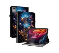 (Small Lantern Flower, Multicolor) For Lenovo Tab K11 Plus M11 Plus Leather Case Pattern Printed Stand Tablet Cover with Card Slots - L