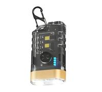 Small LED Flashlight - ABS 5.5x3.3cm Rechargeable 9 Level Dimming Compact Torch, Type-C Keychain Light | Portable Camping Hiking Survival Outdoor Fishing Power Outage Lamp Use