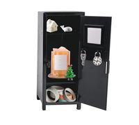 Small Locker Box, Space Saving Organizer, Mini Metal Container with Smart Style, Storage Gear for Daily Use, Room Mate, Small Locker Box for School Home Desktop Kids Room Bedroom Playroom