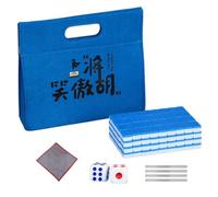 Small Mahjong Tile Set, Tablecloth Carrying Bag, Dice Tile Ruler | 0.94x0.67 inches Chinese Mahjong Pieces for Family Leisure Time Friends Night Game