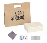 Small Mahjong Tile Set, Tablecloth Carrying Bag, Dice Tile Ruler | 0.94x0.67 inches Chinese Mahjong Pieces for Family Leisure Time Friends Night Game