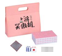 Small Mahjong Tile Set, Tablecloth Carrying Bag, Dice Tile Ruler | 0.94x0.67 inches Chinese Mahjong Pieces for Family Leisure Time Friends Night Game