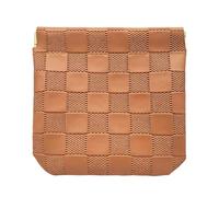 Small Makeup Bag - Squeeze Top Cosmetic Pouch, Self Closing Beauty Organizers, Metal Spring Tension Grip and Slim Pocket Profile, Water Resistant Faux Leather for Daily Use