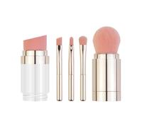 Small Makeup Brush Set - 5-in-1 Portable Eyeshadow Brush Kit | PBT Bristles + PVC + ABS, 46g Lightweight, 2.7x2.7x13.4cm Size, Cosmetic Tool for Foundation Powder Concealer