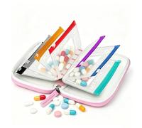Small Medicine Carrier - Ligero Protective Sack, Vitamin Keeper, Versátil Pocket Wallet, Secure Closure Bag, Kit de bienestar discreto, suministros para la salud organizados, sintético flexible