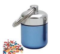 Small Metal Box - Metal 4,2 x 2,7 cm 21 g Keychain Pill Case | Portable Organizer With Sponge Pads | Space-Saving Storage Container For Camping Travel Backpacking Hiking