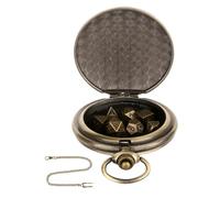 Small Metal Polyhedral Dice, Lightweight Metal Polyhedral Dice, Polyhedral Dice Game Accessories, Small Polyhedral Dice with Pocket Watch Shell, Metal Dice for Dice Games, Polyhedral Dice for Table Ga