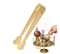 Small Metal Tongs, Long Handle Incense Clamp, Charcoal Holder Clips, Precision Tool for Burning Cones Fragrance, Meditation Studio Church Spa Yoga Party Accessory, Heat Resistant Grip for Aromatherapy
