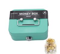 Small Money Lock Box - Sturdy Steel Cash Box Mini Exquisite Workmanship Lock Boxes Money Handling Products | Metal Coin Bank Portable Sturdy For Daily Sales Coin Collection