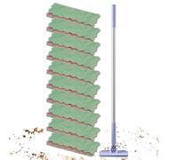 Small Mop | Flat Flexible Head with 10 Cloths - Mini Mop for Kitchen Counter | for Kitchen Bathroom Bedroom Toilet Desktop Wall Window Glass T Compact Floor Cleaner Flat Surile Corner Home Apartment