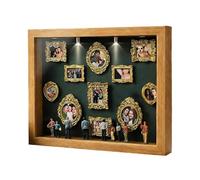 Small Museum Frame, 22.7x31.4x3.7cm Miniature Silhouette Box, Wood Resin Keepsake, Battery Operated LED, DIY Crafting, Home Decor, Gifting, Display