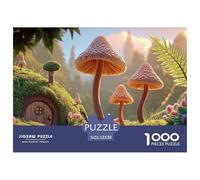 Small Mushrooms and One Fern in The Forest 1000 Pcs Cartón Fuerte Rompecabezas Fairy Tale Landscape Imposible, Difícil Juego Familiar Puzzle para Niños Pequeños 52x38cm/1000pcs