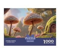 Small Mushrooms and One Fern in The Forest 1000 Pcs Papel Ecológico Rompecabezas Fairy Tale Landscape Liberador De Estrés Juego Creativo Puzzle para Adultos Y Niños 70x50cm/1000pcs